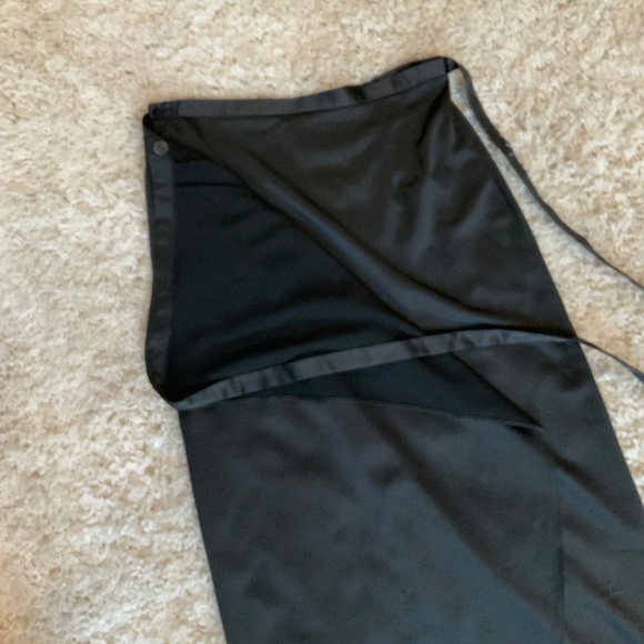 Asos Black 10 Wrap Midi Skirt with Side Tie Classic Minimalist Normcore Scandi - Picture 2 of 6